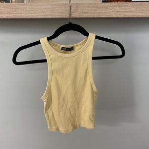 Zara yellow cropped tank top